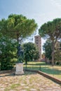 Statue of the Roman Emperor Augustus at the Basilica of Sant`Apollinare in Classe in Ravenna Royalty Free Stock Photo