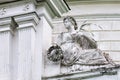 Statue of roman goddess Victoria or greek Nike in the palace and park complex Manor Tarnowski, s.Kachanovka, Ukraine.