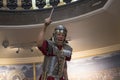 Statue of Roman legionary with his Gladus or short sword in Chester England