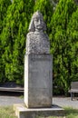 The statue of the Romanian voivode Vlad the Impaler  Vlad Tepes , nicknamed Dracula,  in Targoviste, Roman Royalty Free Stock Photo