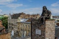 Statue on the roof of the building in Lviv city in Ukraine Royalty Free Stock Photo