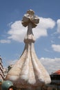 Statue on the roof of famous building in Barcelona