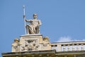 Statue on roof of Museum of Ethnography in Budapest, Hungary Royalty Free Stock Photo