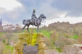 The statue of Royal Scots Greys in the city of Edinburgh, Scotland