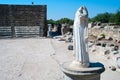 Statue in ruins of ancient theater in Salamis