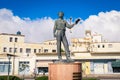 Statue of Russian Writer Alexander Pushkin in the Central Square Royalty Free Stock Photo