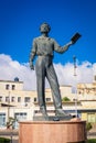 Statue of Russian Writer Alexander Pushkin in the Central Square Royalty Free Stock Photo