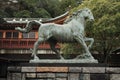 Statue of sacred horse in Suwa shrine, Nagasaki