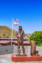 Statue of a sailor on the other side of the San Francisco Golden Gate Bridge Vista Point Royalty Free Stock Photo