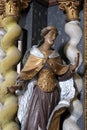 Statue of the Saint on the Altar of the Adoration of the Magi in the church Saint George in Durdic, Croatia