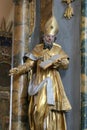 Statue of Saint on the altar Coronation of the Virgin Mary in the Church of St Mary Magdalene in Cazma, Croatia