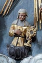 Statue of Saint on the altar of Fourteen holy helpers in the church of St. Catherine of Alexandria in Krapina, Croatia Royalty Free Stock Photo