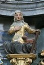 Statue of Saint on the altar of Fourteen holy helpers in the church of St. Catherine of Alexandria in Krapina, Croatia Royalty Free Stock Photo