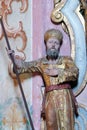 Statue of a saint, altar of the Holy Cross in the Church of Our Lady of Jerusalem at Trski Vrh in Krapina, Croatia