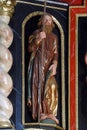 Statue of a Saint on the Altar of Suffering in the chapel of St George at the Lake in Klanjecko Jezero, Croatia