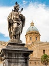 Statue of Saint Cristina around the Cathedral of Palermo, Italy Royalty Free Stock Photo