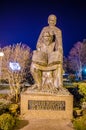 statue of saint cyril and methodius situated in macedonian town ohrid....IMAGE