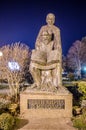 statue of saint cyril and methodius situated in macedonian town ohrid....IMAGE