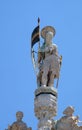 Statue of Saint, detail of the facade of the Saint Mark`s Basilica in Venice Royalty Free Stock Photo