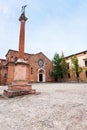 Statue of Saint Dominic and Basilica of San Domenic Royalty Free Stock Photo