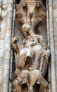 Statue of Saint on the facade of the Milan Cathedral, Duomo di Santa Maria Nascente, Milan, Italy Royalty Free Stock Photo