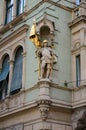 Statue of Saint Florian at the corner of Jungferngasse and Herrengasse, Graz, Austria Royalty Free Stock Photo