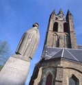 Statue of Saint Geertruyt Van Oosten in front of the Old Church