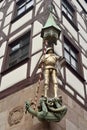 Statue of Saint George at Pilatushaus, Nuremberg, Germany Royalty Free Stock Photo