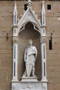 Statue of Saint George in the Tabernacle in the Exterior Perimeter of the Church of Orsanmichele in Florence, Italy Royalty Free Stock Photo