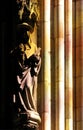 Statue of a saint in light and shadow