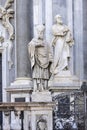 Statue of Saint James Confessor in front of Catania Cathedral, Catania, Sicily, Italy