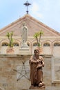 Statue of Saint Jerome in front of the Chapel of Saint Catherine in Bethlehem, Israel