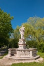 Statue of Saint John of Nepomuk in a park near Leopoldskroner Weiher lake, Salzburg, Austria