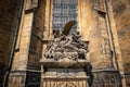 Statue of Saint John of Nepomuk at St. Vitus Cathedral in Prague