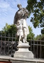 Statue Saint Joseph with child Jesus on the bridge over Bear moat, Cesky Krumlov, Czech Republic Royalty Free Stock Photo