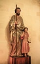 Statue of Saint Joseph and Jesus, in St. Joseph Church in the old city of Nazareth in Israel Royalty Free Stock Photo