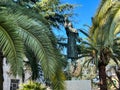 Statue of Saint. Maximilian Maria Kolbe next to the Basilica of Our Lady of the Rosary in Pompeii, Italy