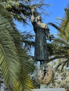 Statue of Saint. Maximilian Maria Kolbe next to the Basilica of Our Lady of the Rosary in Pompeii, Italy