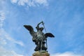 Statue of Saint Michael Archangel on the top of Sant` Angelo Castle, Mausoleum in Rome, Italy Royalty Free Stock Photo