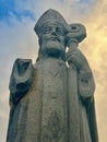 Statue of Saint Patrick at Down Patrick Head Royalty Free Stock Photo