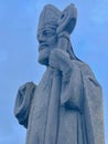 Statue of Saint Patrick at Down Patrick Head Royalty Free Stock Photo