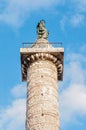 Statue of Saint Paul on Piazza Colonna in Rome, Italy. Royalty Free Stock Photo