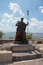 The statue of Saint Peter at Capharnaum, Israel Royalty Free Stock Photo