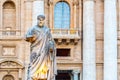 Statue of Saint Peter with key from Kingdom of Heaven. Vatican City Royalty Free Stock Photo