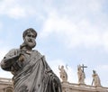 Statue of Saint Peter with the keys in Vatican City and the stat Royalty Free Stock Photo