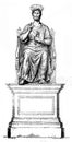 The statue of Saint Peter on Rome engraved in the vintage book the History of Arts by Gnedych P.P., 1885