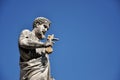 Statue of Saint Peter in Saint Peter square. Vatican city Royalty Free Stock Photo