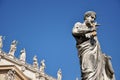 Statue of Saint Peter in Saint Peter square. Vatican city Royalty Free Stock Photo