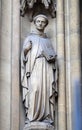 Statue of Saint on the portal of the Basilica of Saint Clotilde in Paris