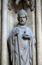 Statue of Saint on the portal of the Basilica of Saint Clotilde in Paris